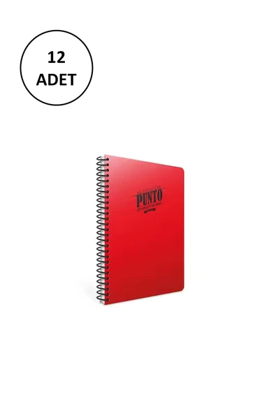 Gıpta Punto A5 Spiralli Pp Kapak Defter 60 Yaprak Çizgili (12 Li Paket) ürün görseli 1