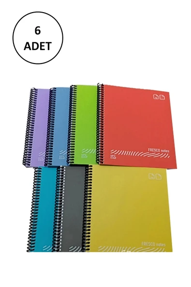 FRESCO Spiralli Plastik Defter A4 144 Yaprak Çizgili GP.3-4940000-2011 6 Adet ürün görseli 1