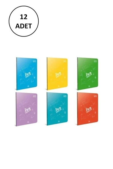 Gıpta Back Tel Dikiş Plastik Kapak Defter A5 40 Yp Kareli 4990 12'li Paket ürün görseli 1