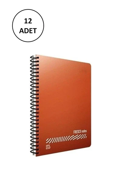 Gıpta Fresco Spiralli Plastik Kapak Defter A5 72 Yp Kareli 4943 12'li Paket ürün görseli 1