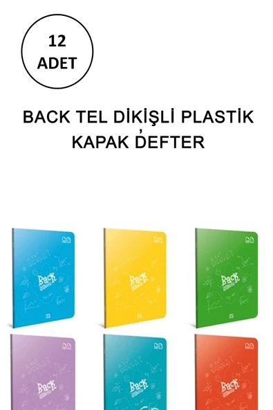 BACK Tel Dikişli Plastik Kapak Defter A5 60 Yaprak Çizgili ürün görseli 1
