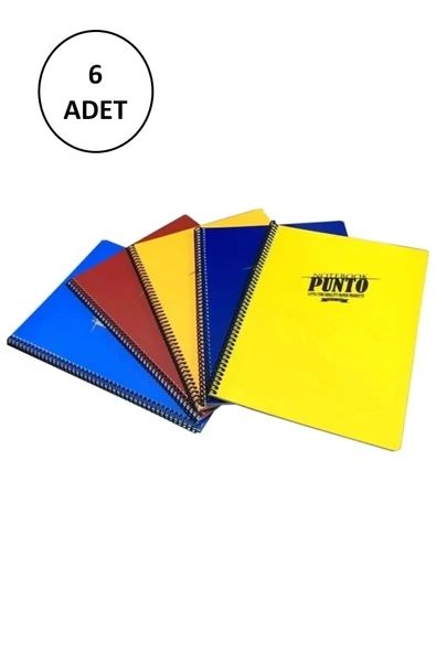 GIPTA Punto Spiral Pp Kapak Defter (a4) 180 Yaprak ( Çizgili ) 6 Adet ürün görseli 1