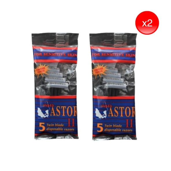 Süper Astor 5 Adet Çift Bıçaklı Erkek Tek Kullanımlık Tıraş Bıçağı 2 Paket ürün görseli 1