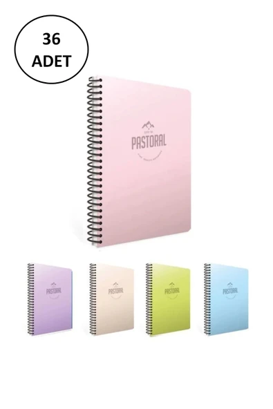 Gıpta A6 Pastoral Spiralli Plastik Kapak Defter 80 Yaprak Çizgili ürün görseli 1