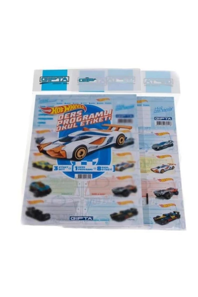Gıpta Okul Etiketi Ders Programlı Hot Wheels 3 Yaprak 16X24 1 Adet ürün görseli 1