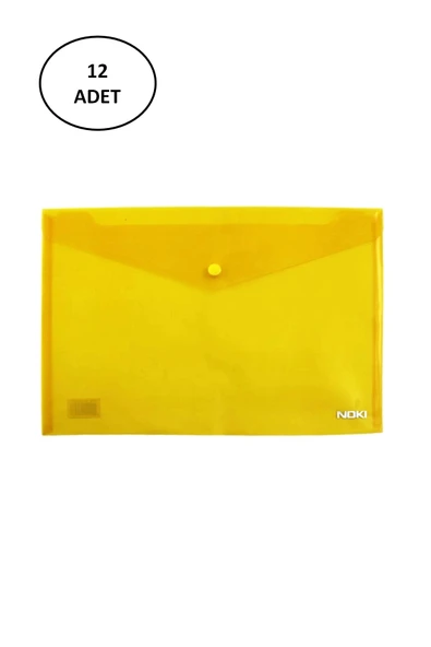 Noki Dosya Çıtçıtlı Evrak Zarfı Sarı 12 Adet ürün görseli 1