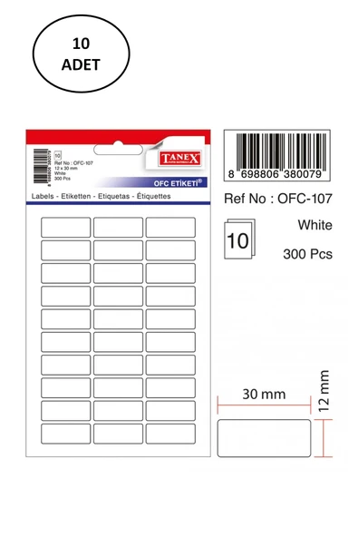 Tanex Ofc 107 Ofis Etiketi 10 Adet ürün görseli 1