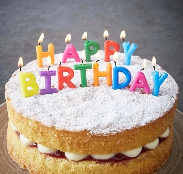 Happy Birthday Yazılabilen Rengarenk Doğum Günü Mumu ürün görseli 1