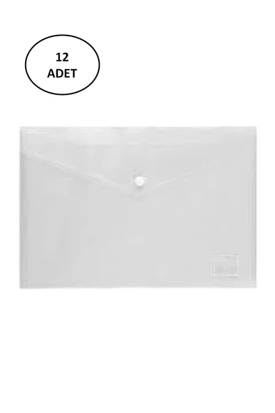 Abka Şeffaf Çıtçıtlı Dosya A4 12 Adet ürün görseli 1