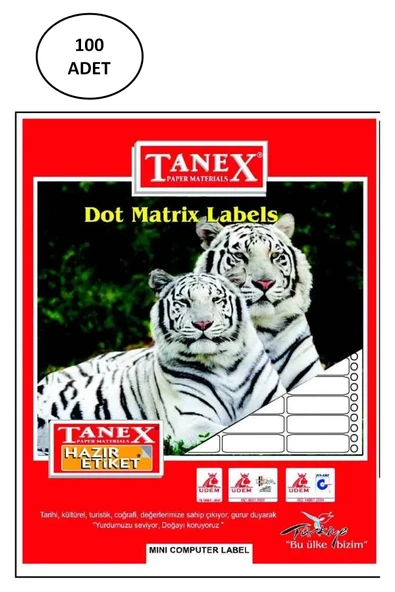 Tanex 17X25 Bilgisayar Etiketi 100 Lü ürün görseli 1