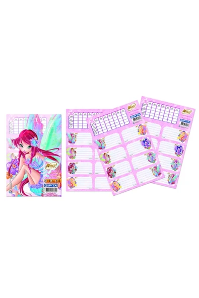 Gıpta Winx Ders Programlı Okul Etiketi 16x24cm 3 Yaprak ürün görseli 1