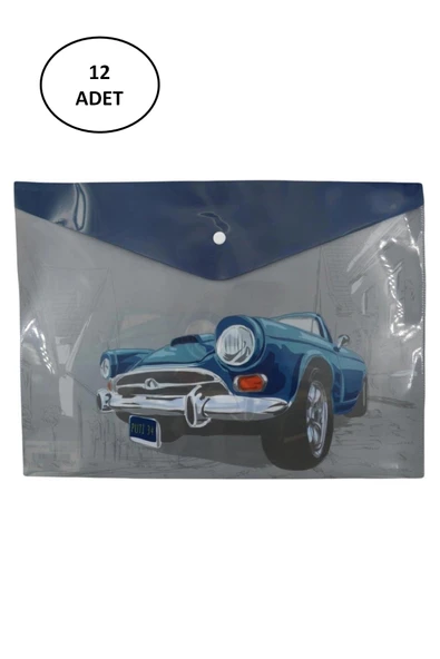Puti Desenli A4 Çıtçıtlı Dosya 2 Taşıt Desenli (12 Li Paket) ürün görseli 1