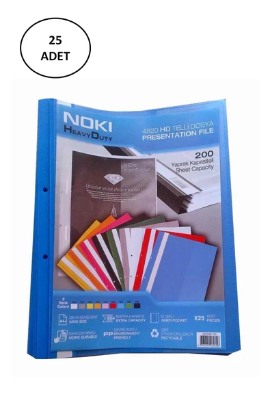 Noki HD Telli Dosya 25 li Mavi ürün görseli 1