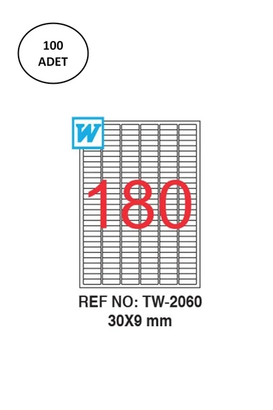 Tanex Tw-2060 Lazer Etiket 30X09 Mm 100 Lü ürün görseli 1