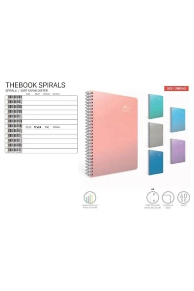 Gıpta Thebook Spirals Sp.sert Kapak Defter 17X24 100 Yaprak Çizgili ürün görseli 1
