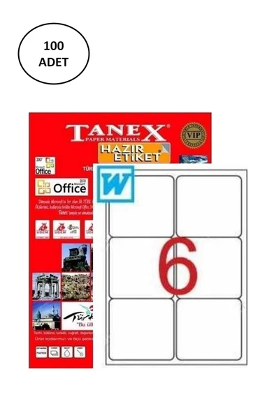 Tanex TW-2006 Laser Etiket 99,1x93,1 mm 100 Adet ürün görseli 1