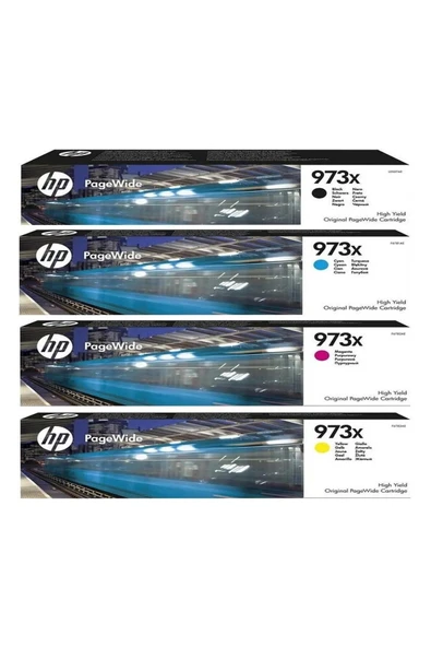 HP 973X 4'lü Takım C/m/y/bk Hp Pagewide Pro 452DW / 477DW Mfp Kartuş ürün görseli 1