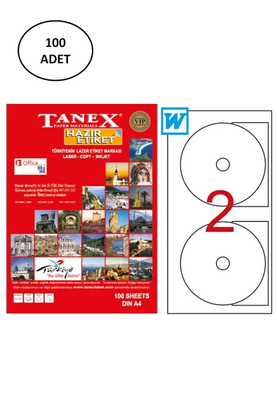 Tanex Laser Etiket 100 Lü 117mm ürün görseli 1