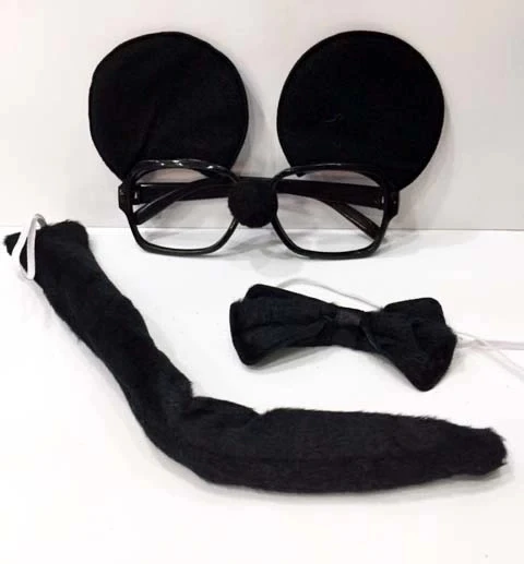 Mickey Mouse Gözlüğü Papyonu Kuyruğu Seti ürün görseli 1
