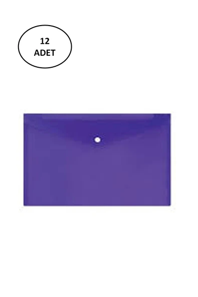 Rubenis Çıtçıtlı Dosya A4 Şeffaf Buzlu Pastel Renkli Mor 12 Adet ürün görseli 1