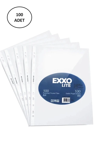 Exxo Poşet Dosya 100 Adet Lite A4 PP ürün görseli 1