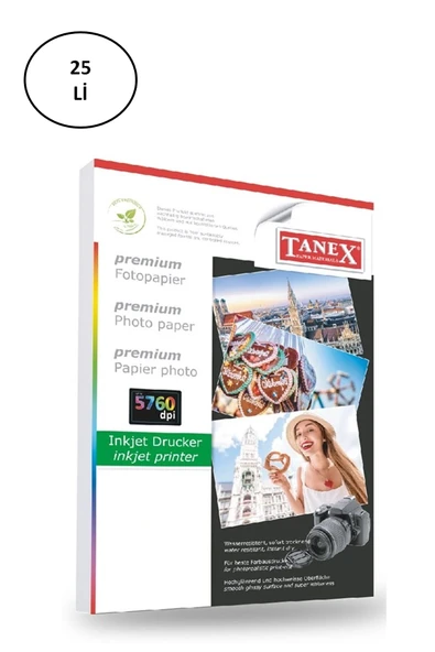 Tanex Fotoğraf Kağıdı A4 180 gr 210 mm x 297 mm 25 Sayfa ürün görseli 1