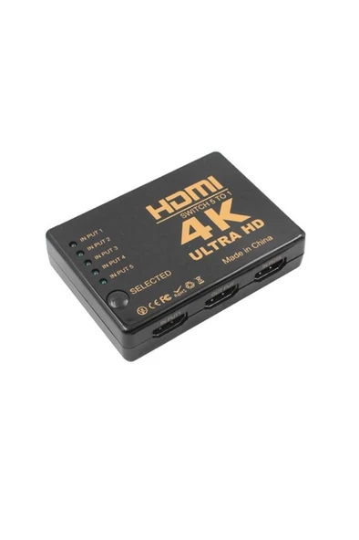 S-Link SL-HSW4K55 HDMI 5TO1 SWITCH 4K*2K, IR +Adaptör ürün görseli 1