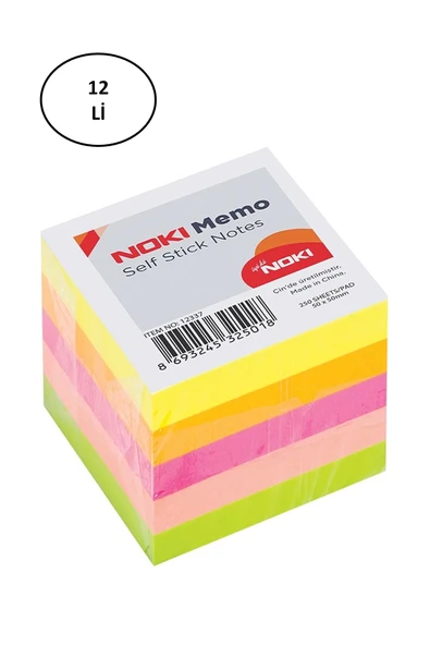 Noki Memo Stick 50X50 Mm Karışık Renk Neon Küp Blok ürün görseli 1