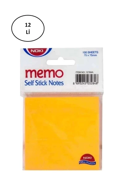 Noki Memo Yapışkanlı Not Kağıdı 75X75 12164 Turuncu ürün görseli 1