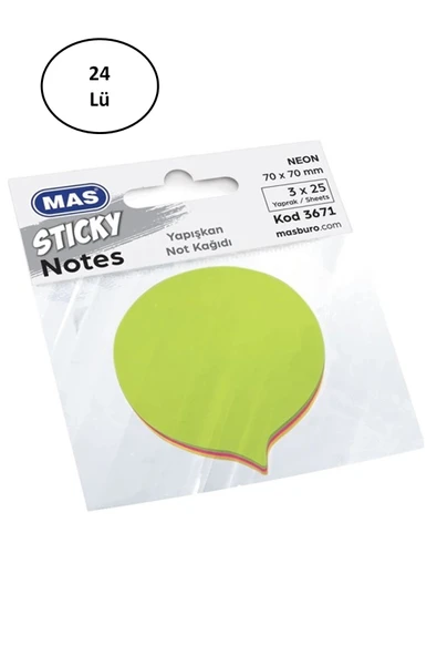 Mas 3671 Karma Renk Balon Şekilli 75 Yaprak Not Kağıdı ürün görseli 1