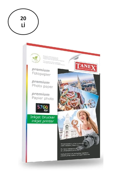 Tanex Fotoğraf Kağıdı A4 240 gr 240 mm x 297 mm 20 Sayfa ürün görseli 1