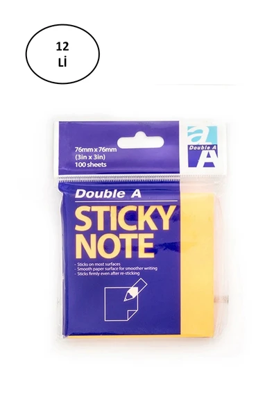 Double A Sticky Neon Orange Turuncu Not Kağıdı 76x76 ürün görseli 1