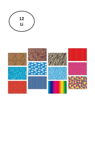 Keskin Color 35x50 Karışık Desenli Fon Kartonu 12"li ürün görseli 1