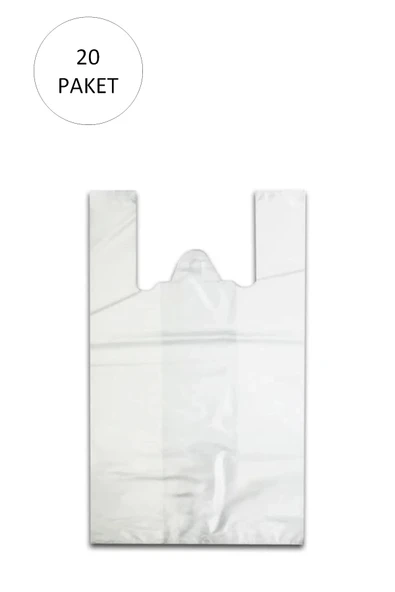 Beyaz Hışır Atlet Poşet Mini Boy 22x31 cm 20 Paket Takriben 10.000 Adet ürün görseli 1