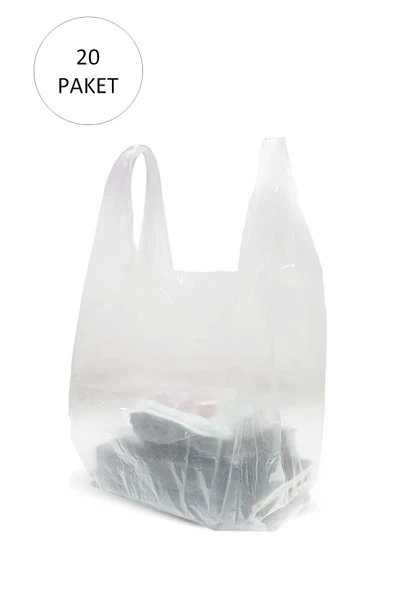 Şeffaf Atlet Poşet Orta Boy 28x50 cm 20 Paket Takriben 4.000 Adet ürün görseli 1