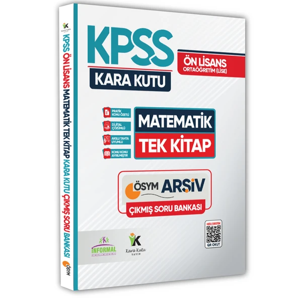 KPSS Önlisans-Ortaöğretim Matematik Kara Kutusu TEK KİTAP ÖSYM Çıkmış Soru Bankası Dijital Çözümlü ürün görseli 1