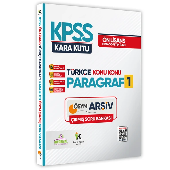 KPSS Önlisans/Ortaöğretim Türkçenin Kara Kutusu KONU KONU PARAGRAF 1 Çözümlü Çıkmış Soru Bankası ürün görseli 1