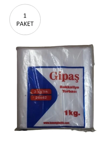 Bakkaliye Naylon Torba 3'kg lık 26x42 cm 1 Paket (Takriben 165 Adet) ürün görseli 1