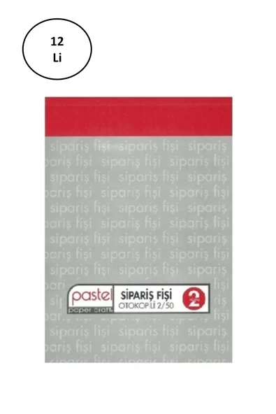 Pastel Otokopili Sipariş Fişi Büyük Boy 2/50 12 Adet ürün görseli 1