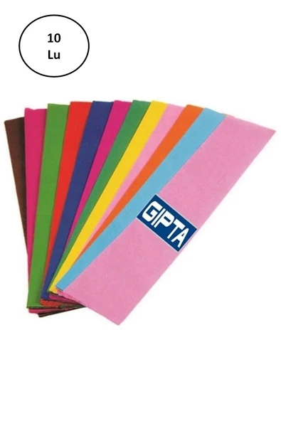 Gıpta Renkli Krapon Kağıdı 50cm X 2mt Karışık (10 Lu Paket) ürün görseli 1