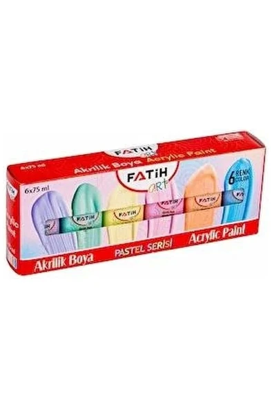 Fatih Akrilik Boya 75 ml 6 Renk Pastel 6 Lı 55510 ürün görseli 1