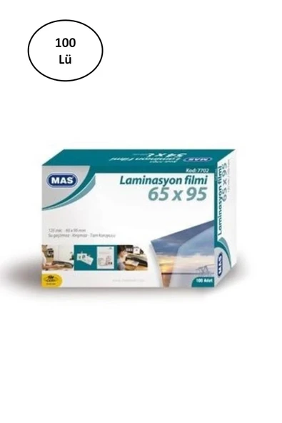 Mas Laminasyon Filmi 125 Mic 65x95 7702 100'lü Paket ürün görseli 1