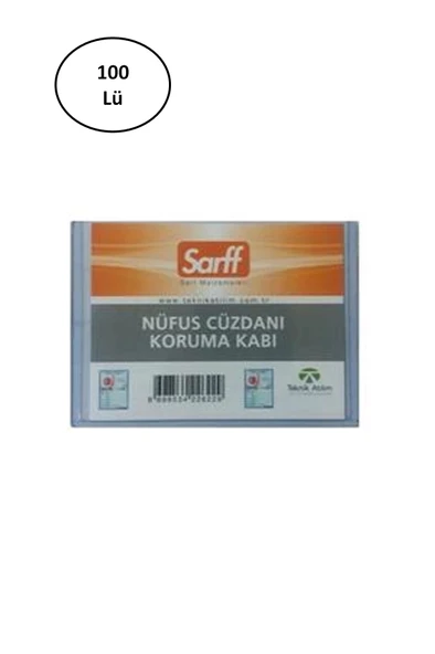 Sarff Nüfus Cüzdanı Kabı Pvc Lüx A-032H 100'lü ürün görseli 1