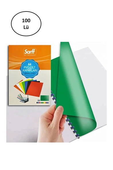 Sarf A4 Pvc Cilt Kapağı Opak Fıstık Yeşili 100'lü Paket ürün görseli 1