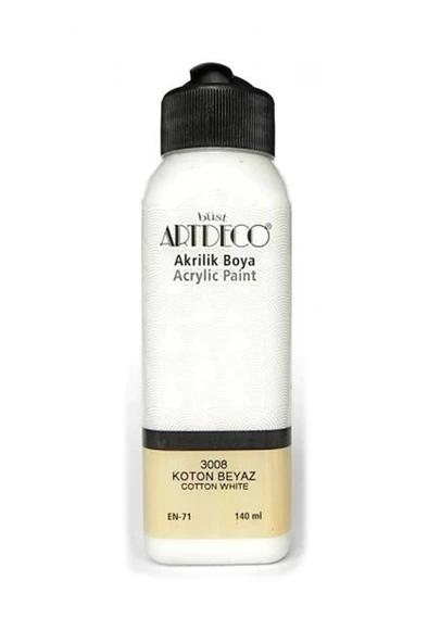 ArtDeco Akrilik Boya 3008 Koton Beyaz 140 Ml ürün görseli 1