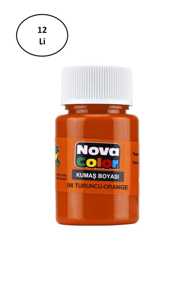 Nova Color Kumaş Boyası Şişe 30 Ml Turuncu 12 Li ürün görseli 1