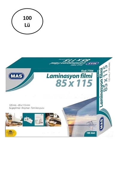 Mas Laminasyon Filmi Parlak 85x115 125 Mıc 100 Lü ürün görseli 1
