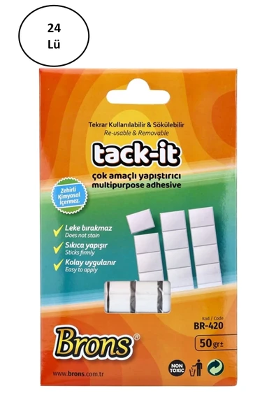 Brons Tack-It Hamur Yapıştırıcı Beyaz 50 Gr. 24'lü ürün görseli 1