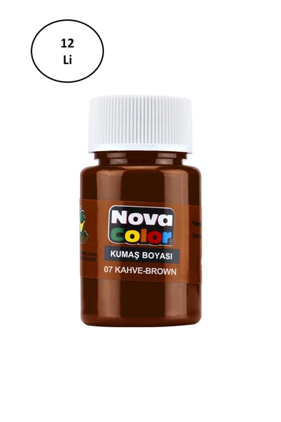 Nova Color Kumaş Boyası Şişe Kahve 12'li ürün görseli 1