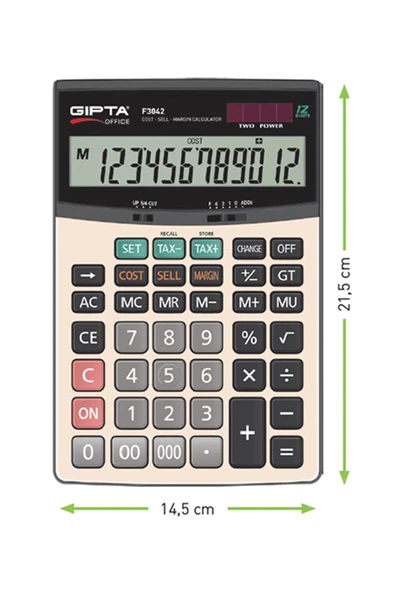 Gıpta Hesap Makinası Masa Üstü 12 Hane F3042 ürün görseli 1